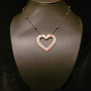 Estate Plunder Crazy Blessed Heart Pendent Necklace